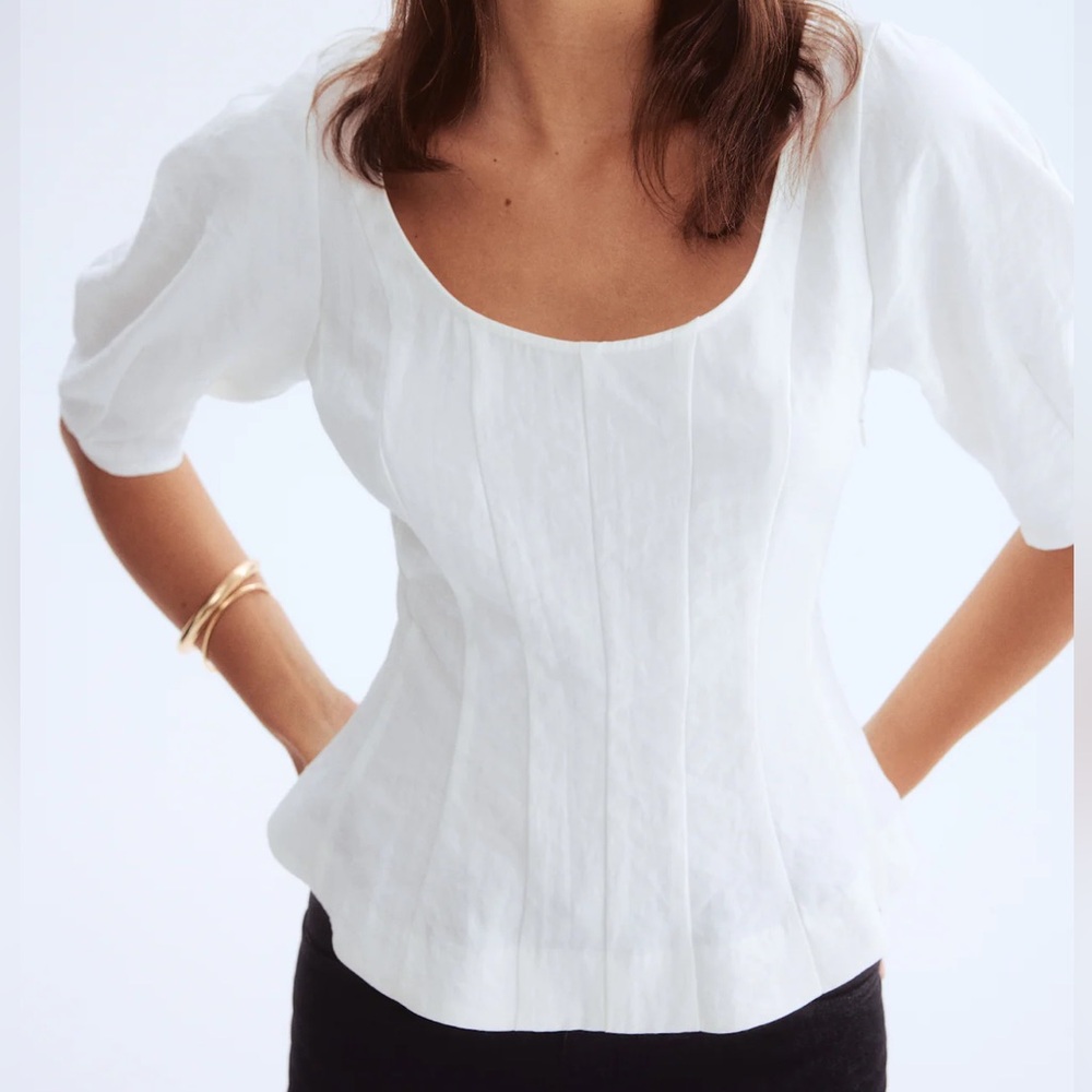 White Peplum top